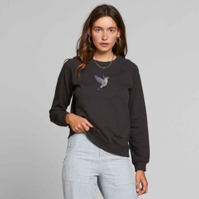 Dam Dedicated Trojor | Sweatshirt Ystad Raglan Hummingbird Charcoal