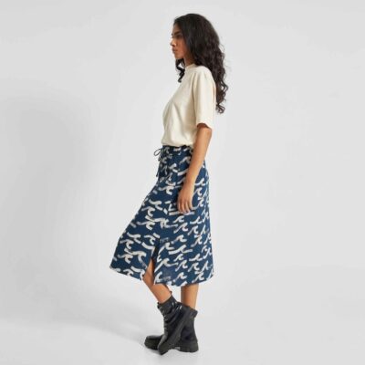 Dam Dedicated Kjolar | Skirt Klippan Brushed Waves Navy