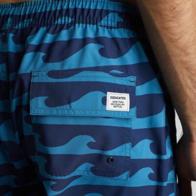 Herr Dedicated Badshorts | Swim Shorts Sandhamn Waves Blue